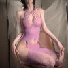 Seductive Purple Fishnet Bodystocking for Women - Sexy Sheer Mesh Full Body Stocking, Plus Size & Busty Friendly