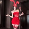 New Year Eve Lingerie Dress - Red Lace Corset Mini Dress, Sexy Bodycon Party Outfit for Women