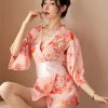 Japanese Kimono Lingerie Set - Sexy Deep V Bathrobe Costume for Bedroom Play & Roleplay