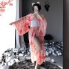 Linlinting Japanese Kimono-Style Cat Lingerie Set - Long Sheer Sleepwear for Women, Elegant & Seductive