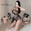 Sexy Lingerie Sleepwear for Small Bust - Pure Desire Sheer Mesh & Shiny Sequin Long Dress with Stylish Contrast Panels