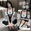 Plus Size Maid Costume Outfit - Sexy Lingerie Set with Apron, Seductive Bedroom Role Play Uniform for Women
