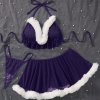 Pure & Playful Bunny Girl Lingerie Set - Sexy Velvet Two-Piece Roleplay Outfit with Halter Neck Top