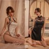 Sexy Vintage Qipao Lingerie Set - Retro Chinese-Inspired Role Play Outfit with Side-Tie Straps