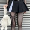 Genuine Yun Sexy Black & White Butterfly Pantyhose - Punk Lolita Mesh Stockings for Slimming & Millennial Style