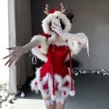 Christmas Deer Lace Lingerie Set - Sexy Naughty Sleep Dress & Matching Thong, Pure-Yet-Seductive Holiday Outfit