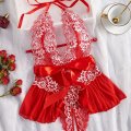 Lace Sheer Bodysuit for Women - Sexy European Style Erotic Lingerie, Full-Body Transparent Design