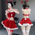 Manyan New Year Lingerie Set - Sexy Velvet Separates, Off-Shoulder Corset & Matching Sleep Dress