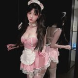 Pink + 030 white fishnet stockings