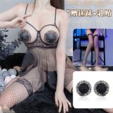 053 Black + 030 Black + Lace Nipple Covers