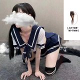 Dark blue + 092 black open crotch socks