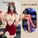 0936 Red + Red Fishnet Stockings