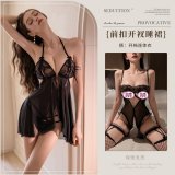 10017 Black Open Crotch Bodysuit