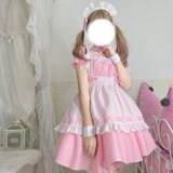 103 Pink [Skirt + Apron + Bracelet + Leg Ring + Necklace + Headwear]