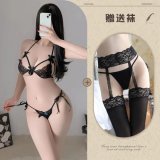 Black +166 lace black garter belt
