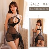 2412 - Black Irregular Dress