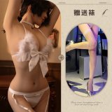 White + white fishnet stockings