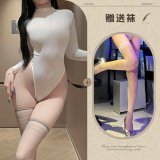 White + white fishnet stockings