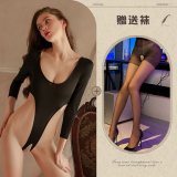 Black + Black Open Crotch Socks