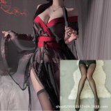 Black kimono + black open-crotch stockings XF-40
