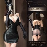4373 Black + 8067 Same Style Oil-Gloss Gloves
