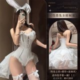 4377 Bunny Girl Uniform [Headband + Neck Ring + Bodysuit ★ Free White Gloves] + S4 White Model-Style Stockings