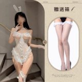 White +506 lace fishnet stockings