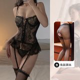Black + Black Open Crotch Socks