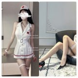 White + white fishnet stockings