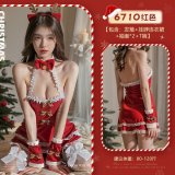 6710 Red [Headband + Halter Dress + 2 Sleeves + T-shirt]
