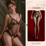 Black bodysuit + 7001 black stockings
