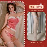 Pink and white fishnet stockings