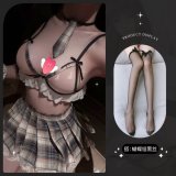 8046 Brown Bear + Butterfly Black Stockings