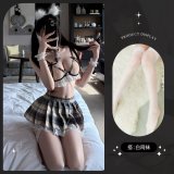 8046 Brown Bear + White Fishnet Stockings