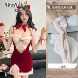 0936 Red + White Open Crotch Socks