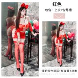 820 Full Set: Red suit + red bow headband + 63 red choker + 4 red stockings