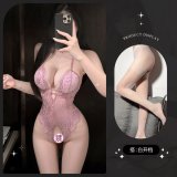 8413 Light purple + white open crotch socks