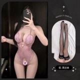 8413 Light purple + black stockings