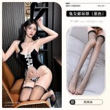 8534 Black + Black Fishnet Stockings