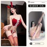 8534 Red + White Open Crotch Socks