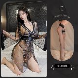 8685 Black + Black Fishnet Stockings