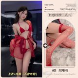 8735+ Red Fishnet Stockings [Outer Robe Not Included]