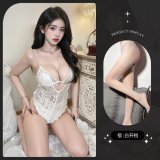 8842 White + White Open Crotch Socks