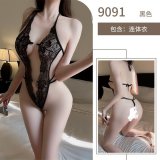 9091 - Black Three-Point Bodysuit