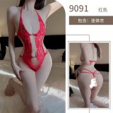 9091 - Bright Red Three-Point Bodysuit