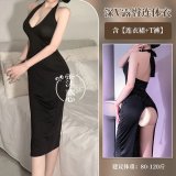 9199 - Black + Underwear + Waist Chain