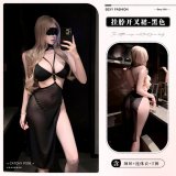 9784 Black + Black Fishnet Stockings