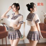 Rabbit-themed outfit: Top + Skirt + Bow + Underwear