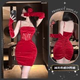 Berry Star [Red Dress + Sleeves] + Red Bodysuit