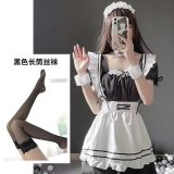 Maidservant with T-shirt and black stockings